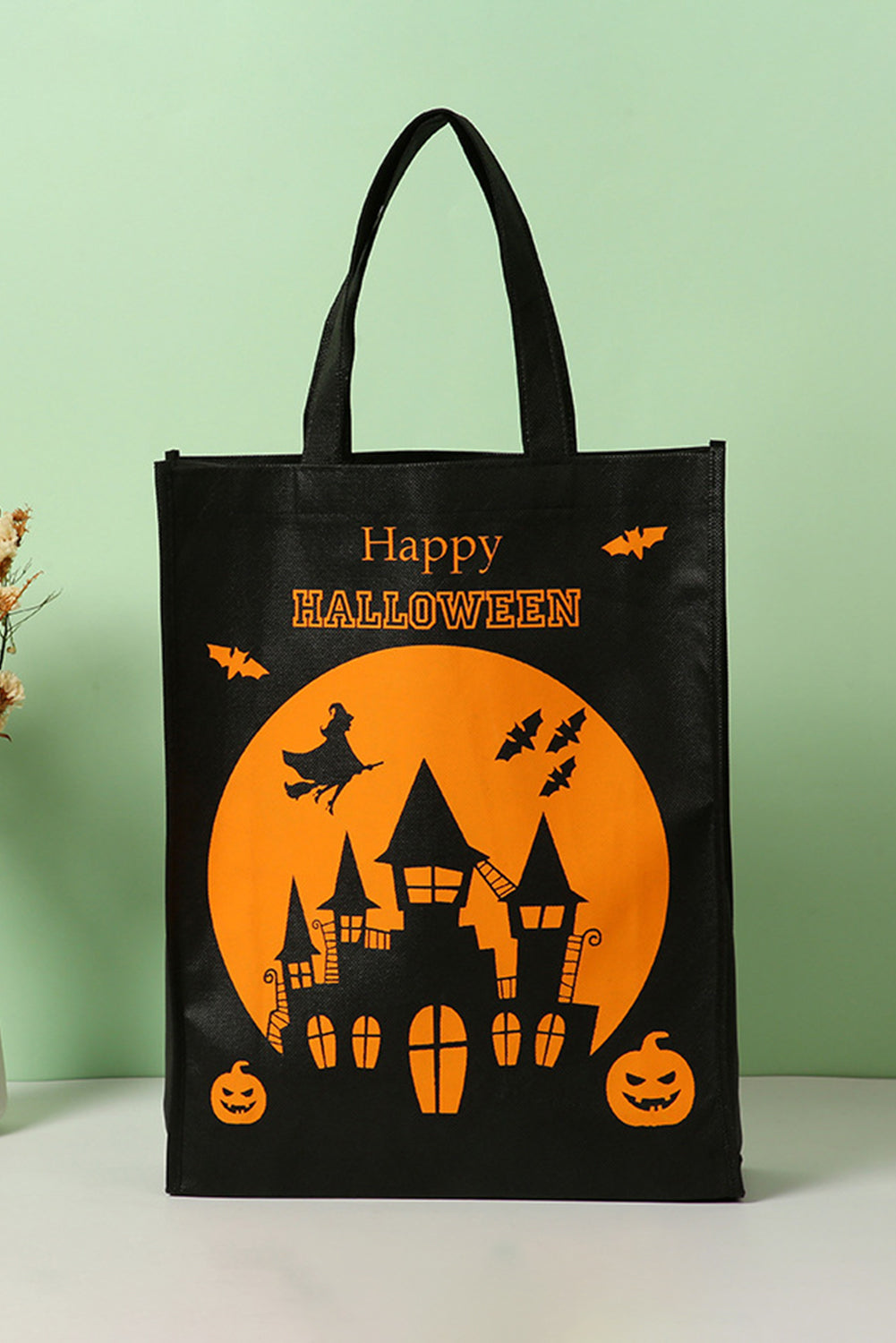 Black Pumpkin Bat Witch Printed Halloween Gift Bag