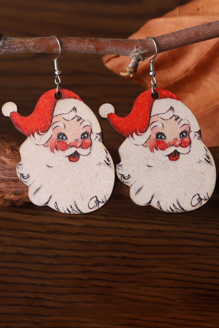 Fiery Red Santa Clause Christmas Earrings - L & M Kee, LLC