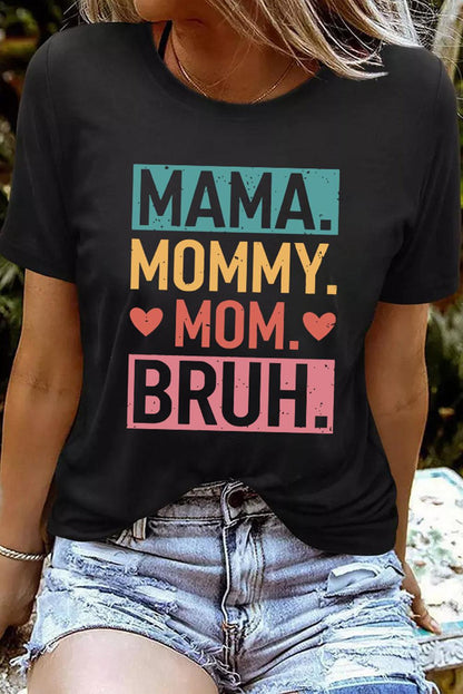 Black MAMA MOMMY MOM BRUH Graphic Tee - L & M Kee, LLC