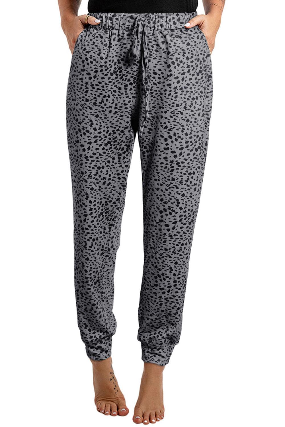 Animal Spots Drawstring Lounge Jogger Pants - L & M Kee, LLC