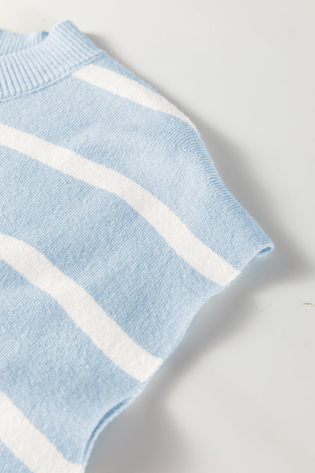 Parchment Side Slits Crewneck Short Sleeve Sweater Tee