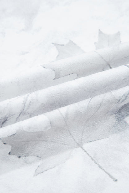 Beige Camo Print Pullover Top and Elastic Waist Casual Short Set