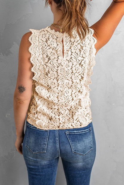 Pink Lace V Neck Tank Top - L & M Kee, LLC