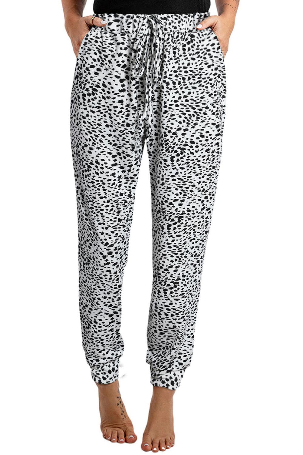 Animal Spots Drawstring Lounge Jogger Pants - L & M Kee, LLC