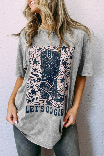 Let's Go Girls Cowboy Boots Graphic Tee
