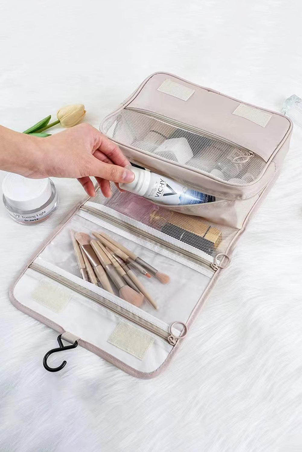 Apricot Multi-functional Make Up Organizer Travel Toiletry Bag - L & M Kee, LLC