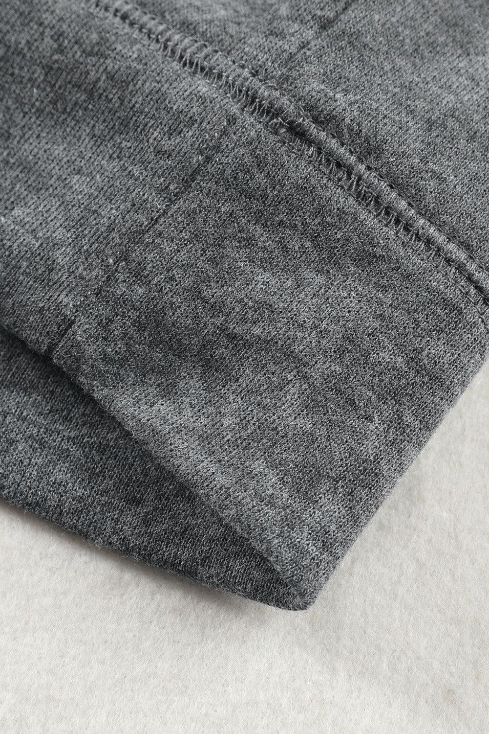 Gray Mineral Wash Kangaroo Pocket Drawstring Pullover Hoodie - L & M Kee, LLC