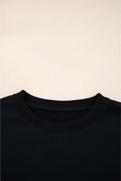 Evergreen Varsity Striped Detail Drop Shoulder Oversized Sweatshirt