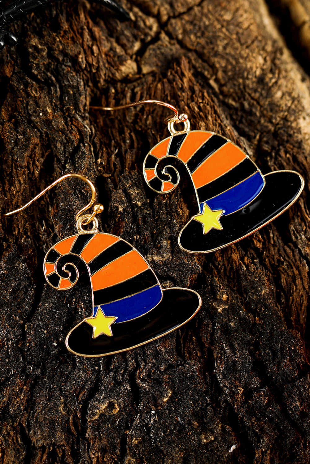 Carrot Star Witch Hat Halloween Hook Earrings