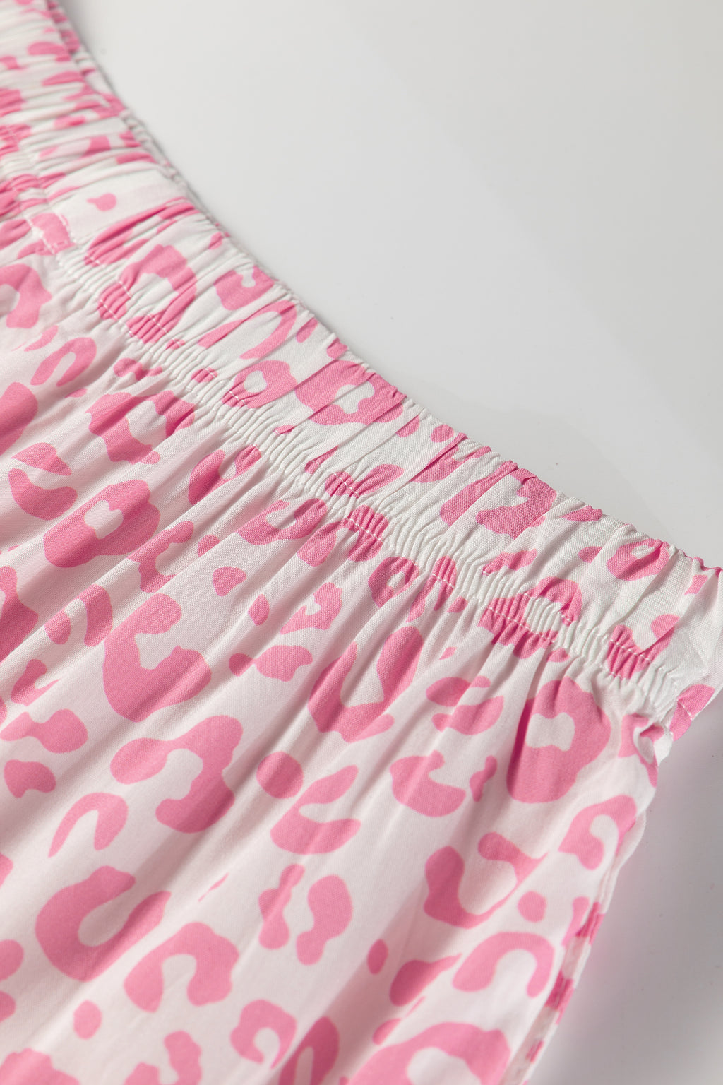 Pink Leopard Print 2cps Long Pajama Set