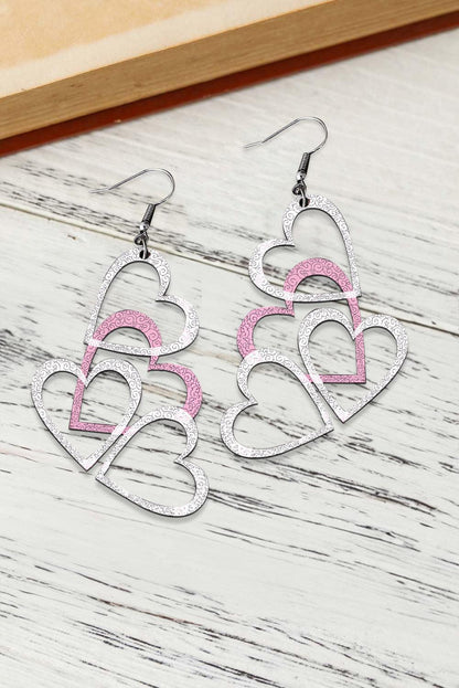 White Valentine's Day Hollow-out Heart Earrings - L & M Kee, LLC