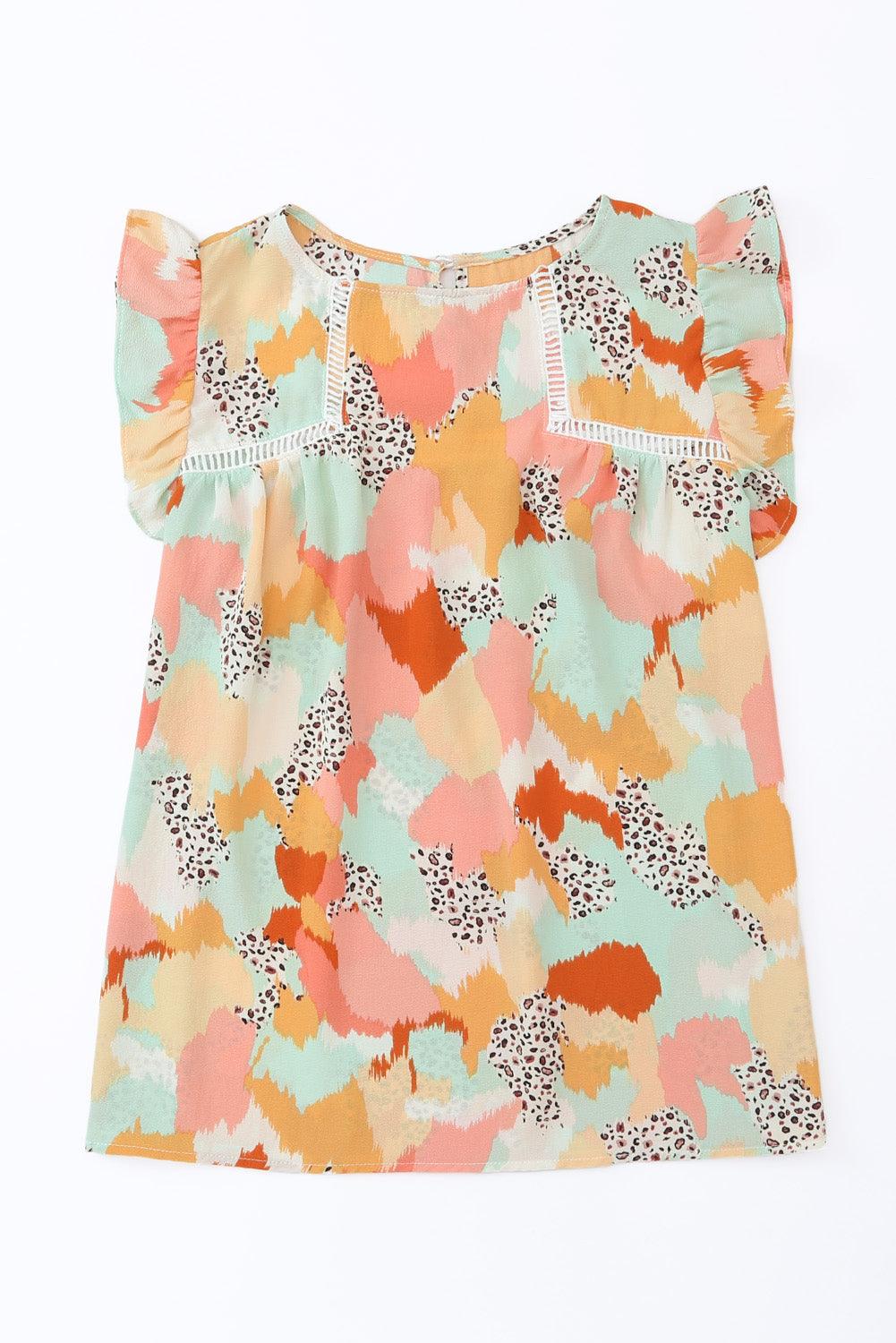 Multicolor Abstract Printed Flutter Tank - L & M Kee, LLC