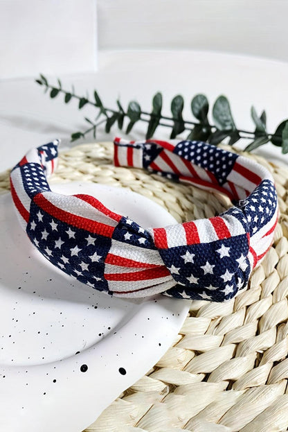 Navy Blue Flag Day Knotted Headband - L & M Kee, LLC