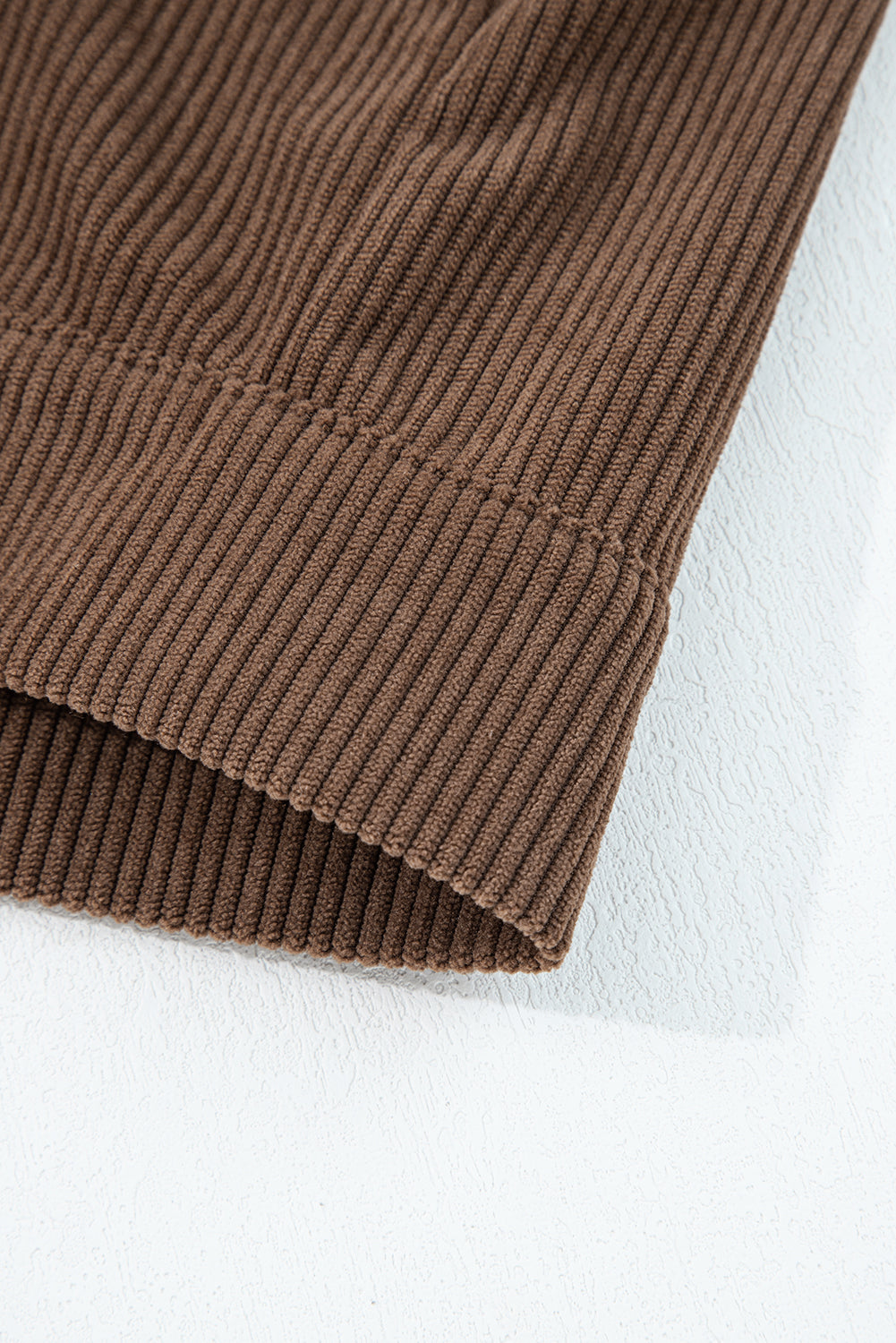 Dark Khaki Button Zip Up Lapel Collar Corduroy Jacket