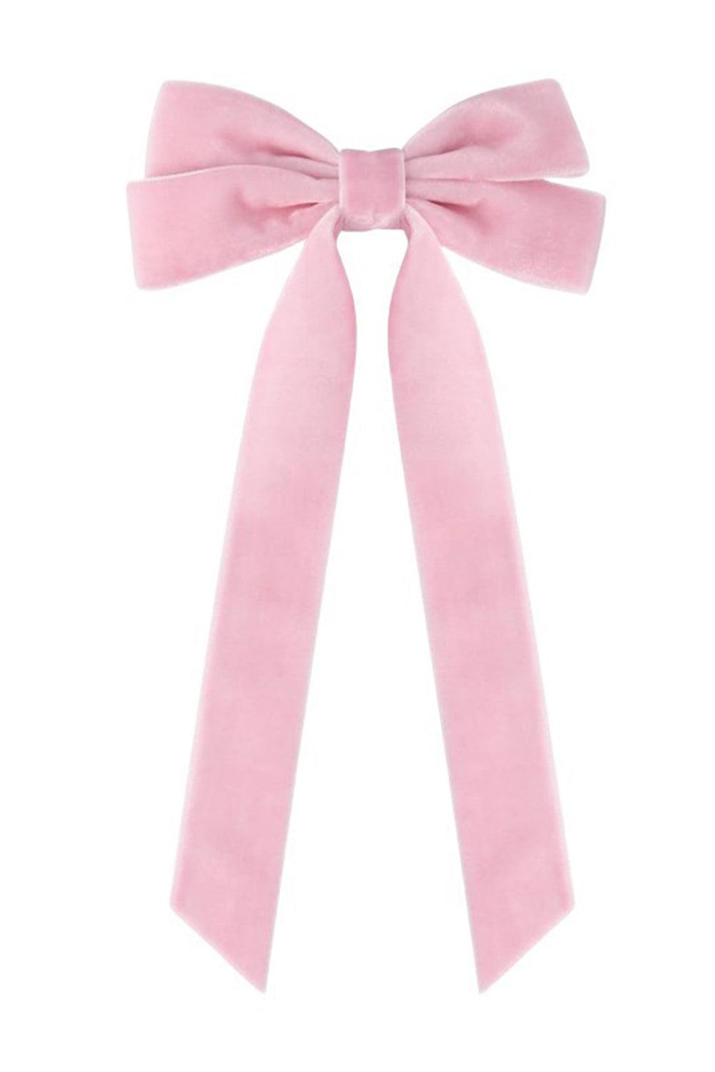 Pink Velvet Bowknot Frenchy Girl Fashion Hair Clip - L & M Kee, LLC