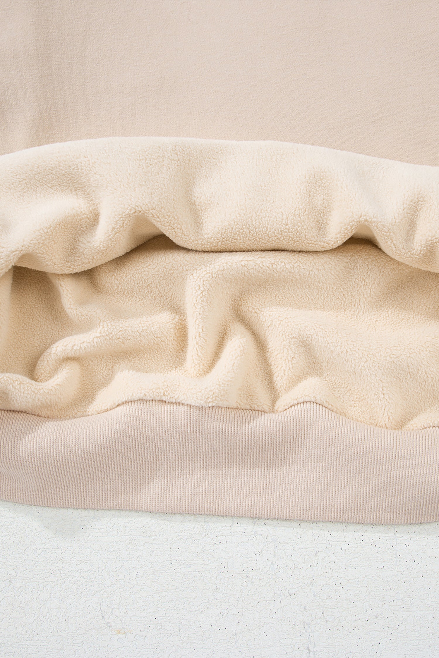 White Oversize Drop Shoulder Reversible Mock Neck Sweatshirt