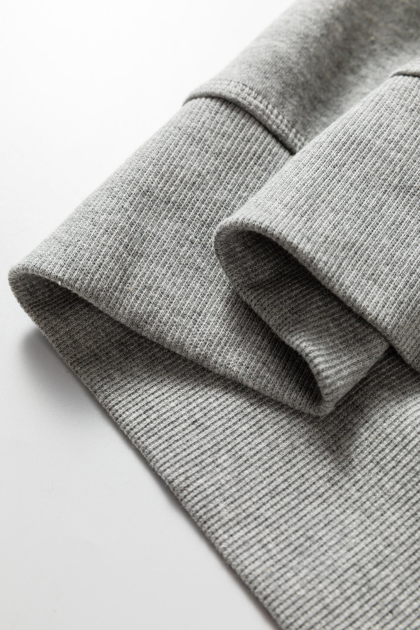 Gray Contrast Rope Drawstring Ruffle Trim Drop Shoulder Baggy Hoodie