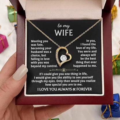 Heart-shaped Zircon Pendant Necklace for Wife
