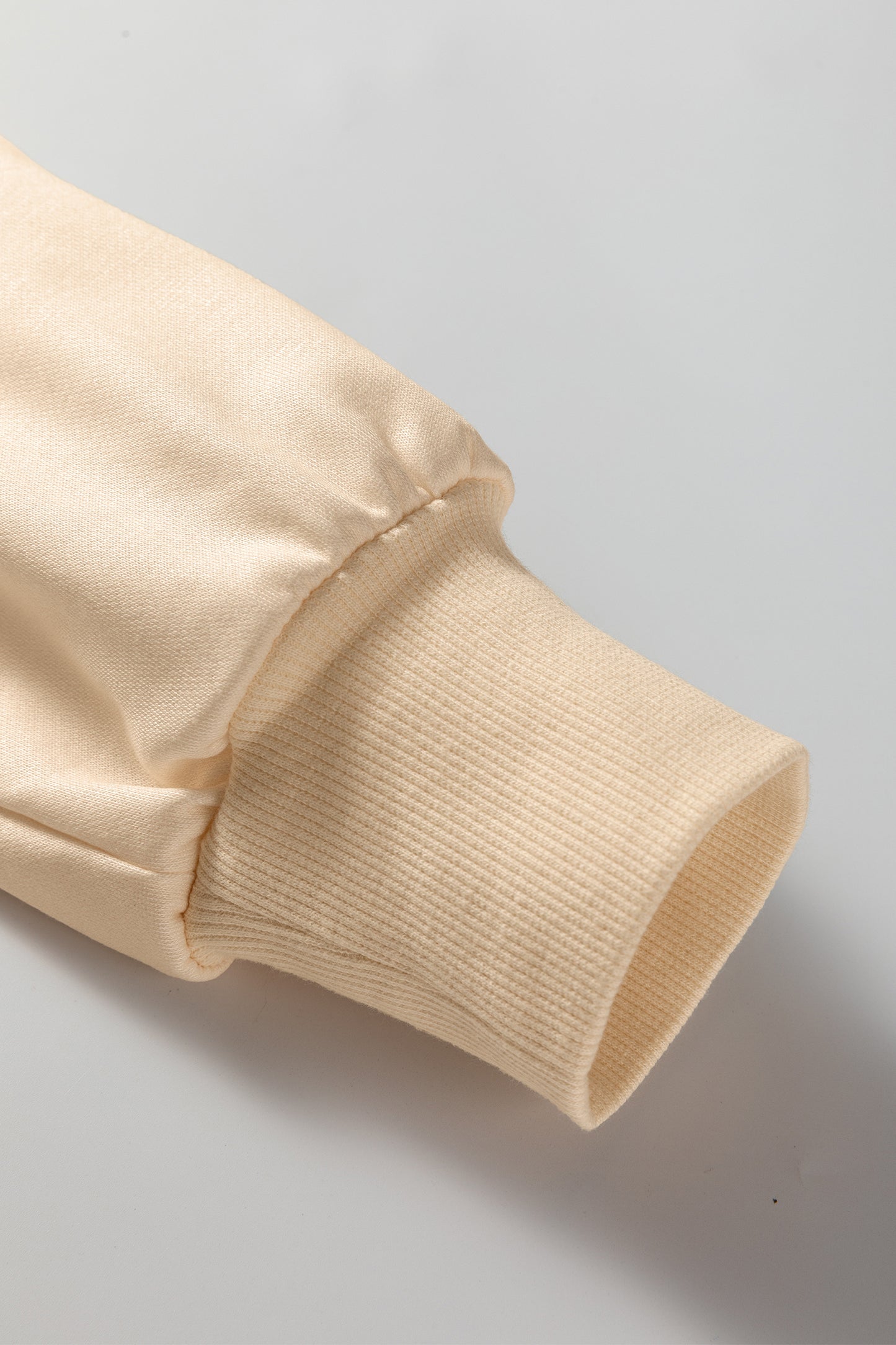 Beige Stripe Puff Sleeve Casual Pullover Sweatshirt