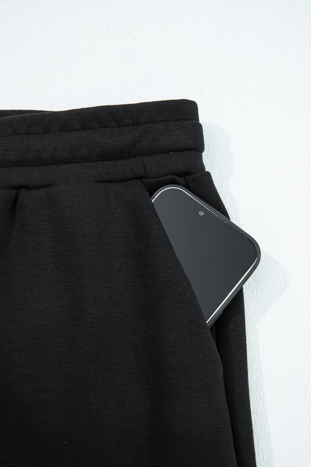 Light Grey Zip Collar Long Sleeve Top Drawstring Pants Set