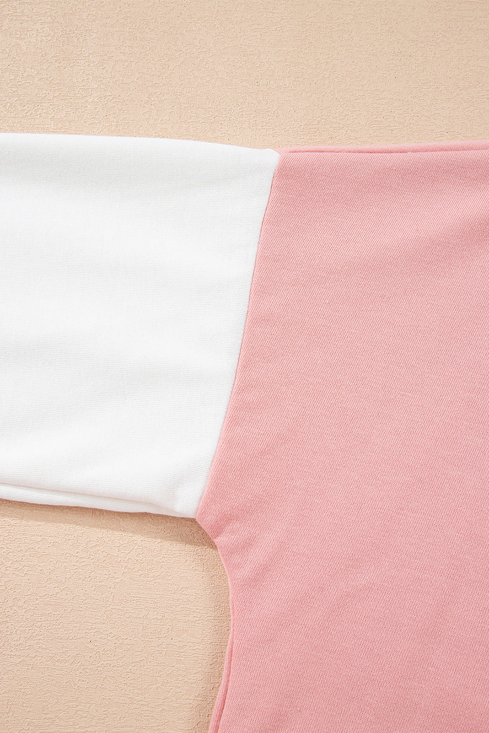 Rose Red 2pcs Color Block Pullover Loose Pant Set