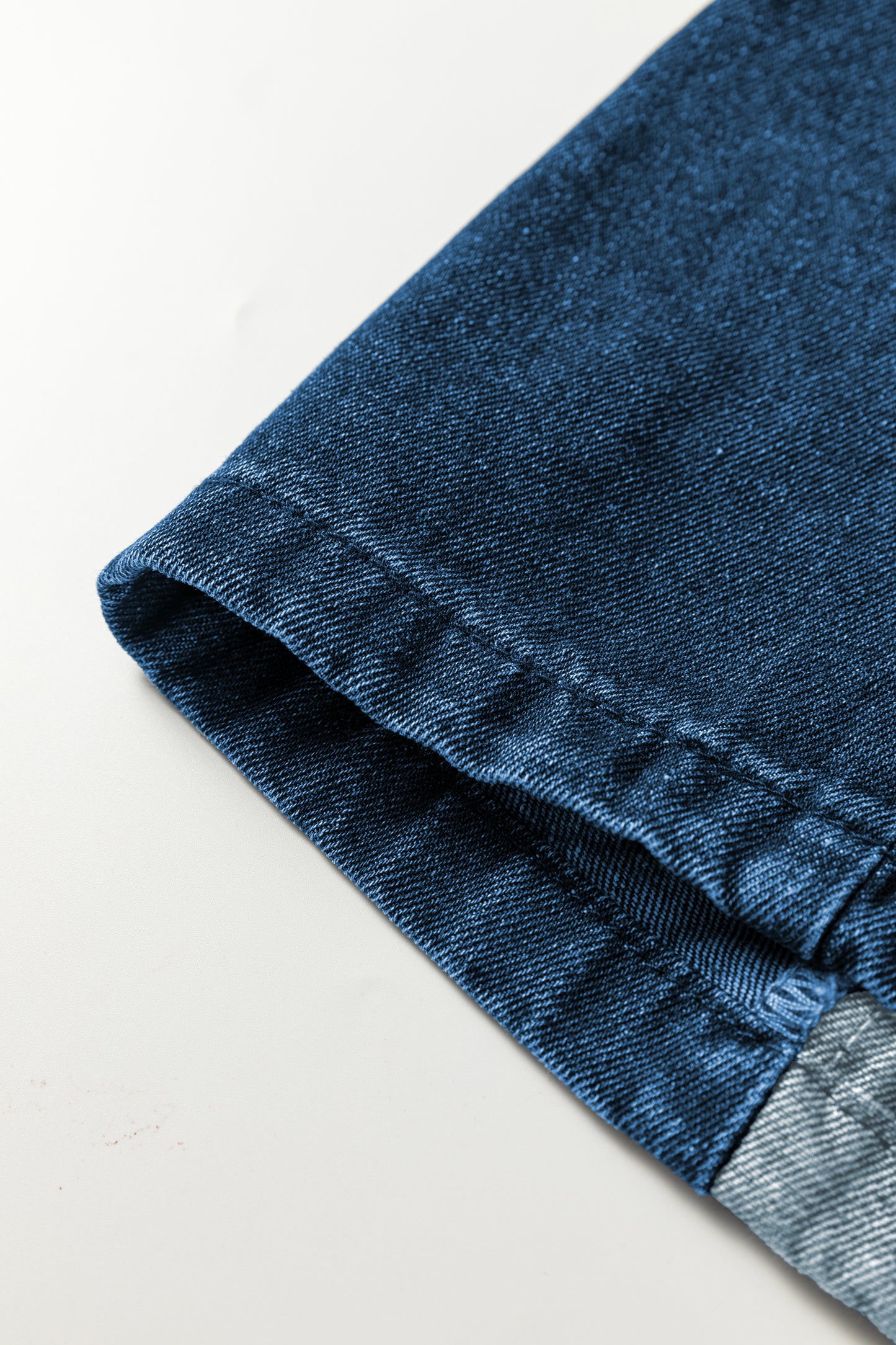 Sail Blue Checkered Side Panel Patchwork Drawstring Loose Denim Pants