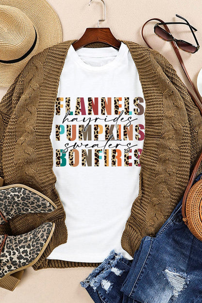 White Flannels Hayrides Pumpkins Sweaters Bonfires Tee - L & M Kee, LLC