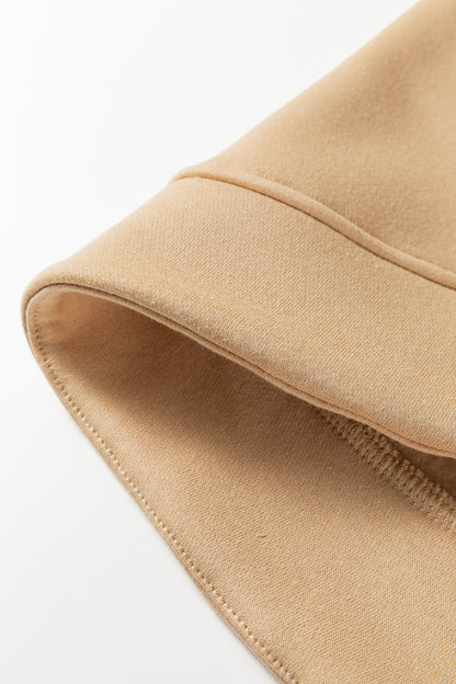 Light French Beige Grommet Detail V Neck Sweatshirt