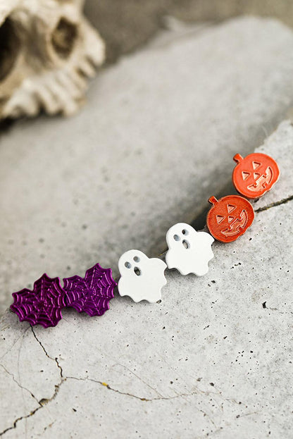 Multicolour Halloween Ornament Stud Earrings - L & M Kee, LLC