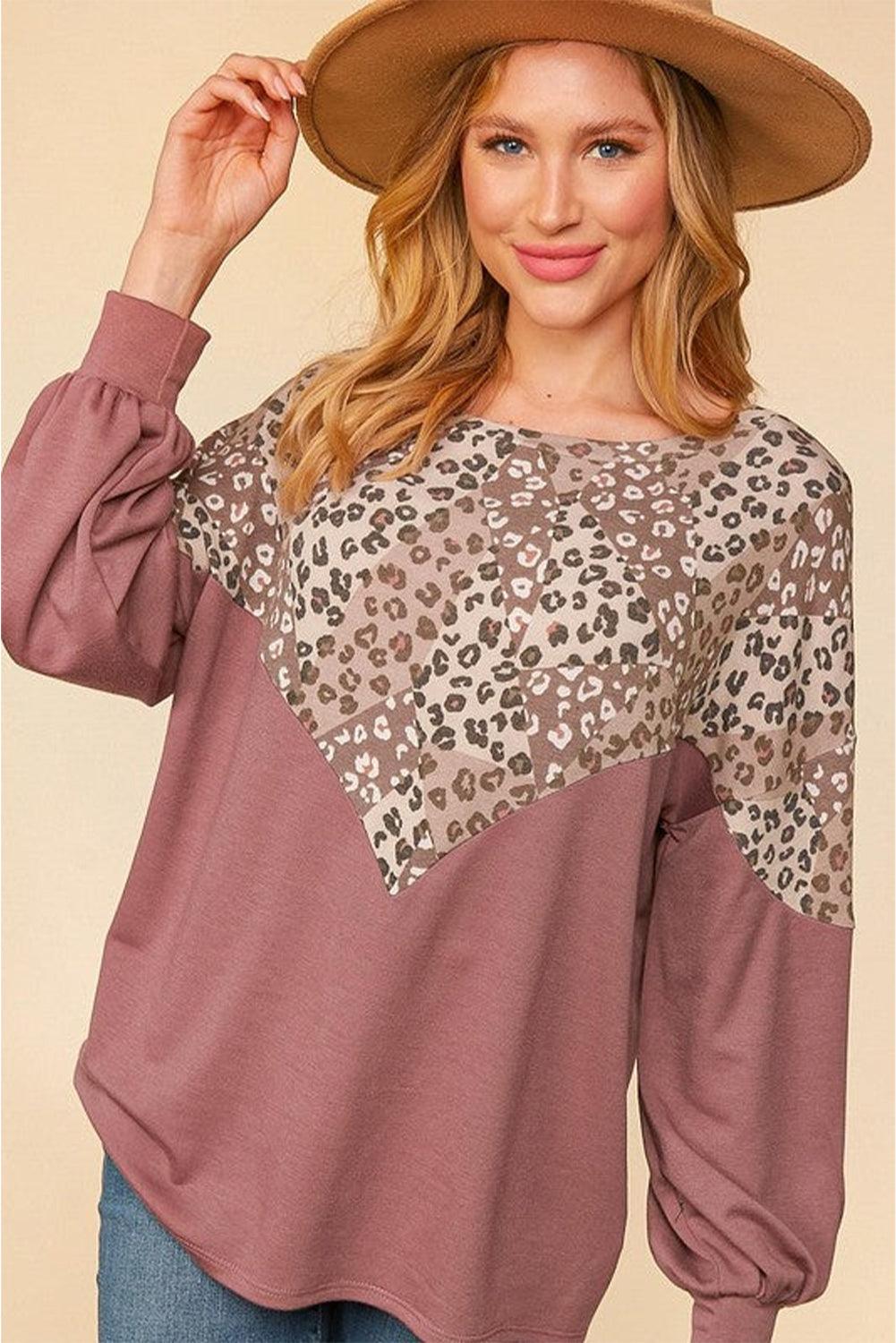 Animal Print Patchwork Top - L & M Kee, LLC