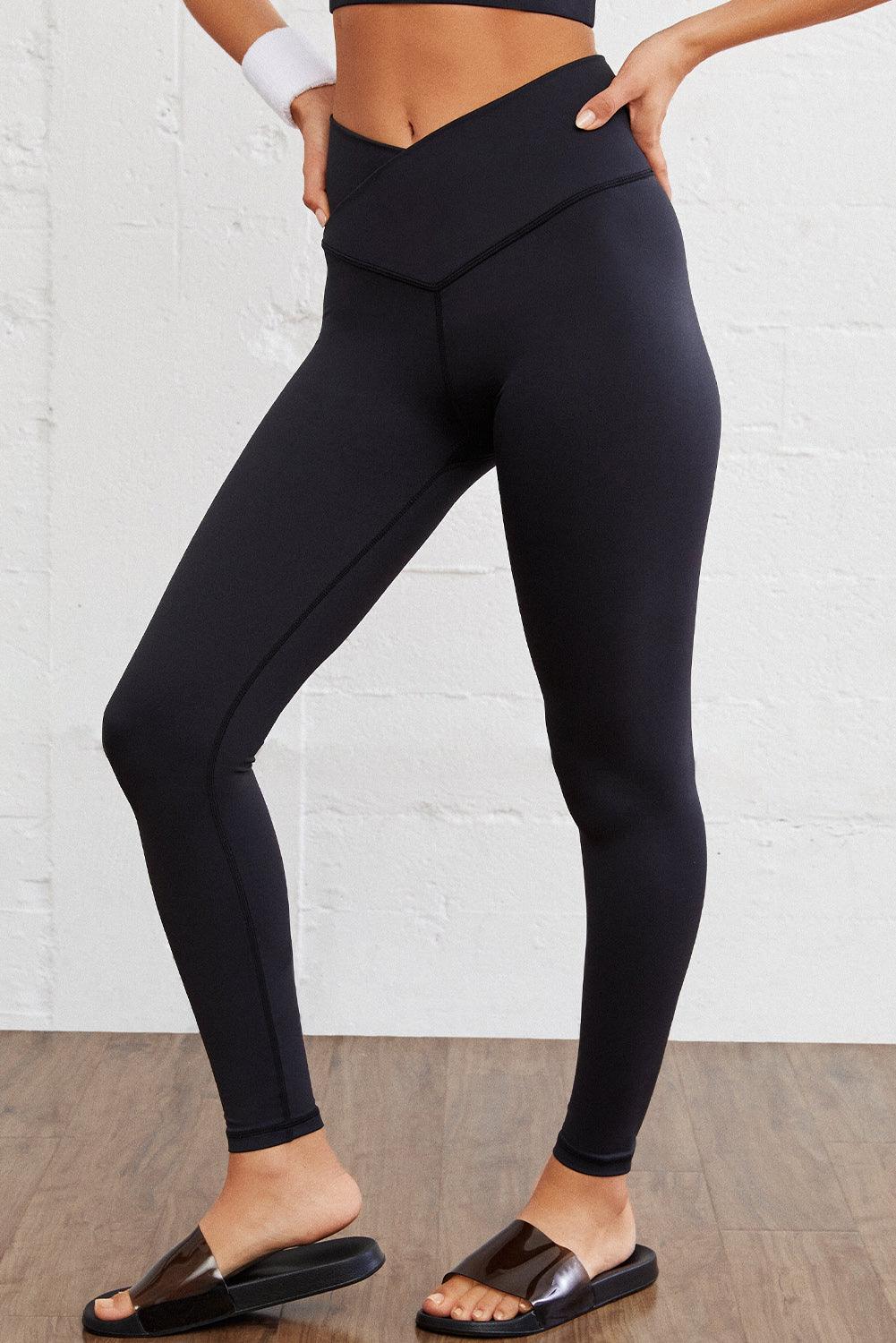 Black Arched Waist Seamless Active Leggings - L & M Kee, LLC