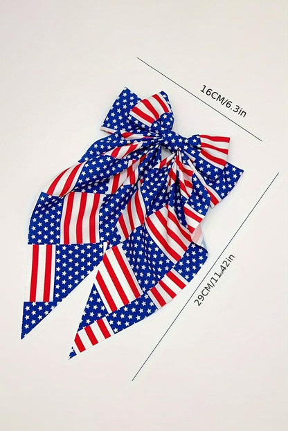 Dark Blue American Flag Large Bow Knot Hair Clip - L & M Kee, LLC