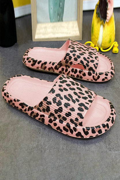 Black Print Thick Sole Slip On Slippers - L & M Kee, LLC