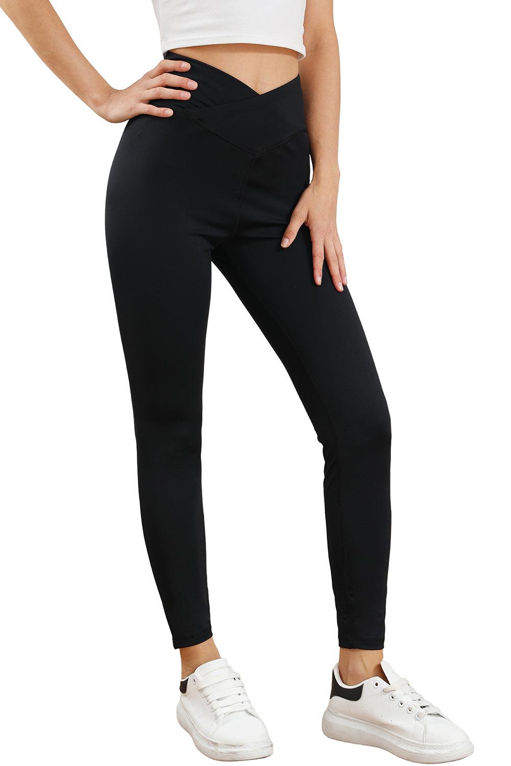 Black Arched Waist Seamless Active Leggings - L & M Kee, LLC