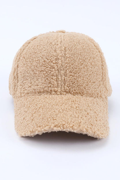 Parchment Sherpa Teddy Baseball Cap - L & M Kee, LLC