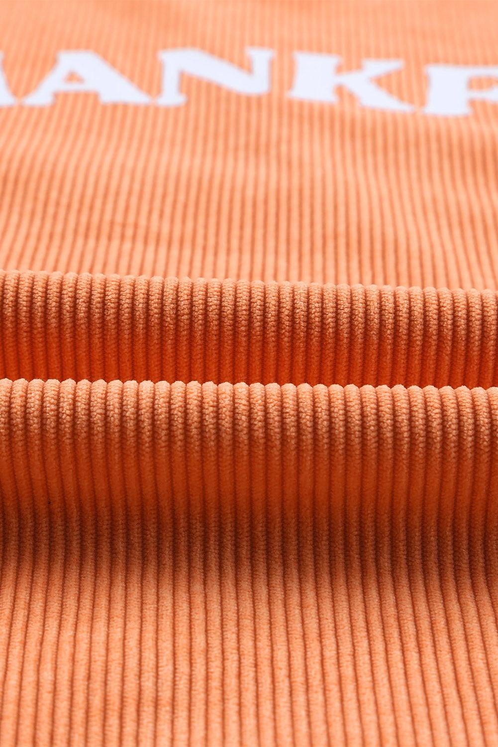 Orange JOLENE Ribbed Corded Oversized Sweatshirt - L & M Kee, LLC