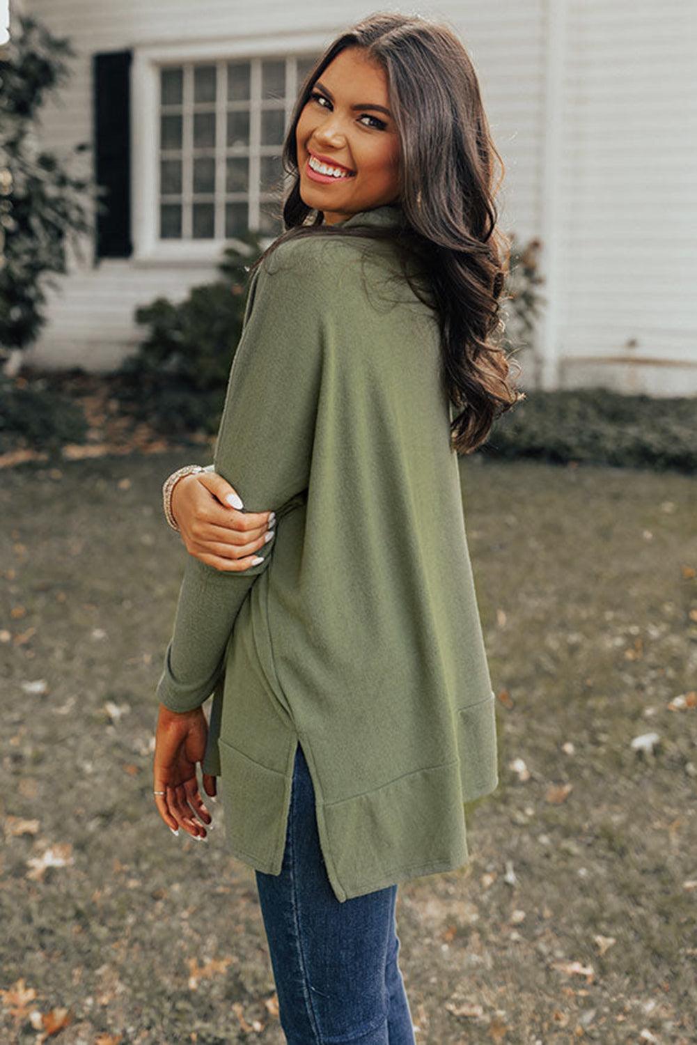 Gray Cowl Neck Shift Tunic Top - L & M Kee, LLC