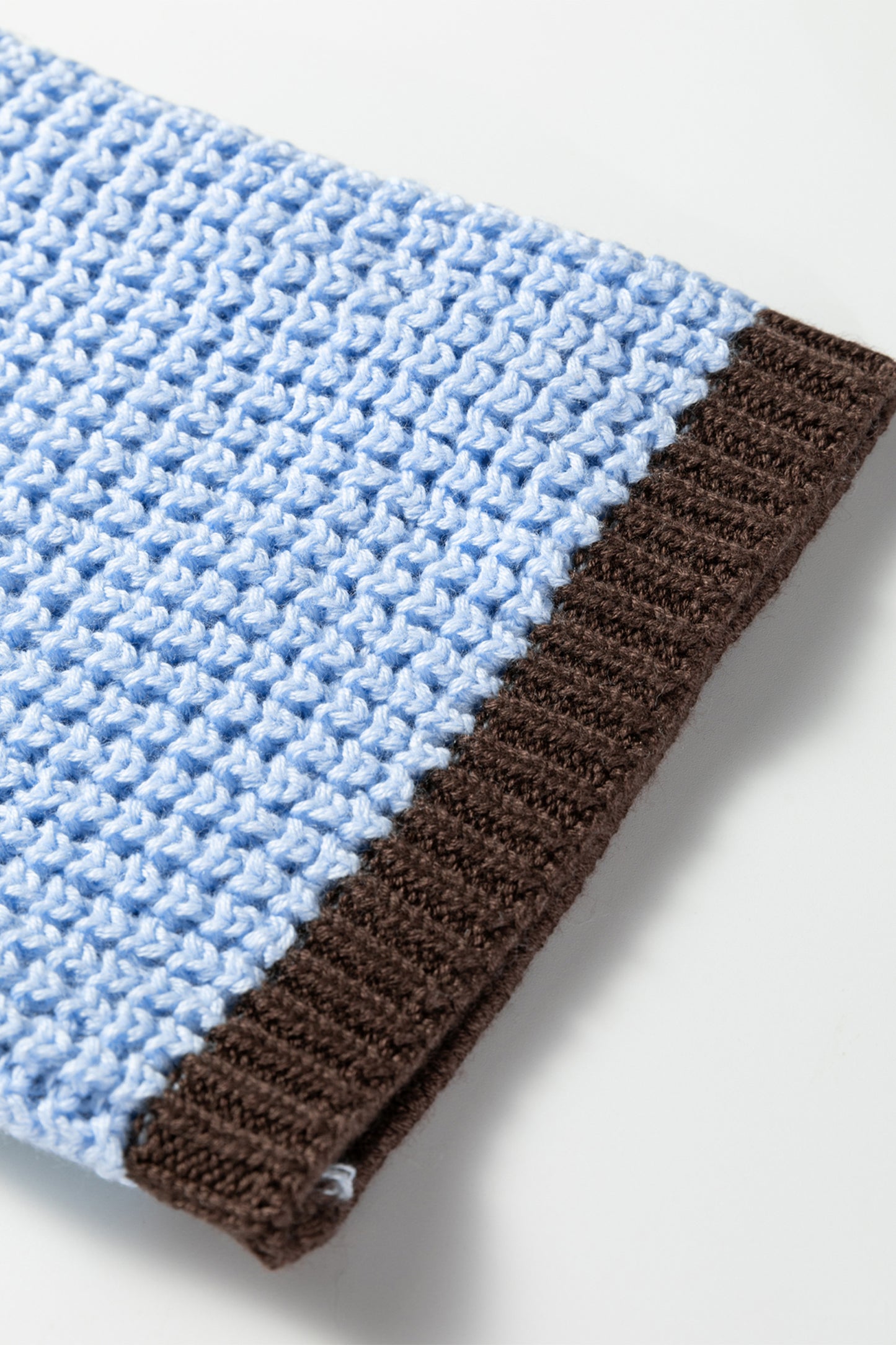 Myosotis Striped Color Block Thermal Textured Knit Drop Shoulder Sweater