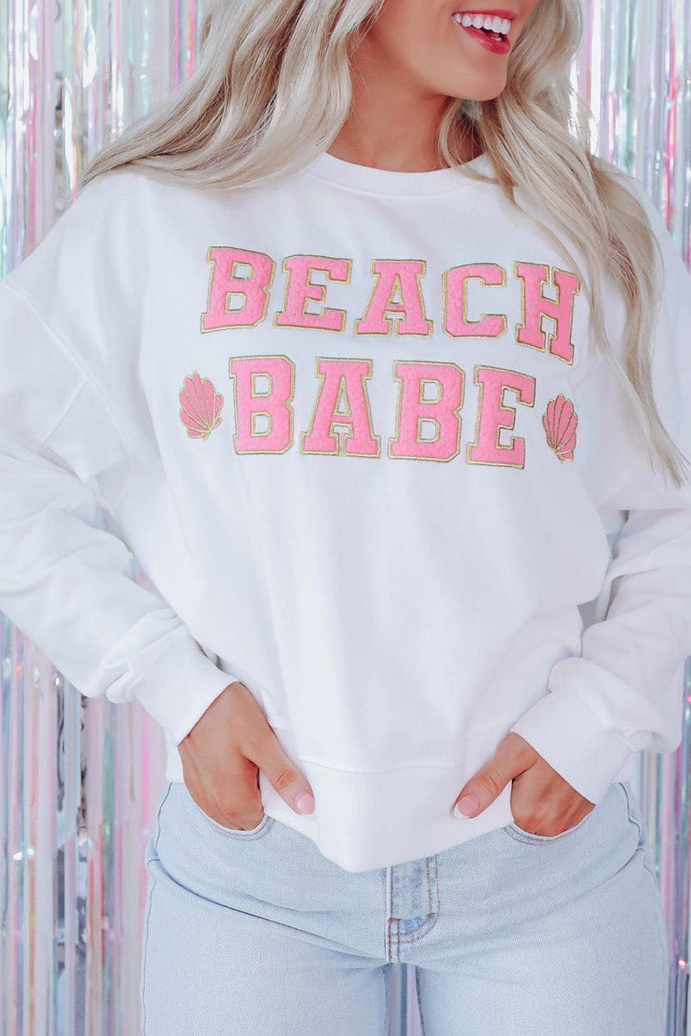 BEACH BABE Slogan Graphic Casual Sweatshirt - L & M Kee, LLC