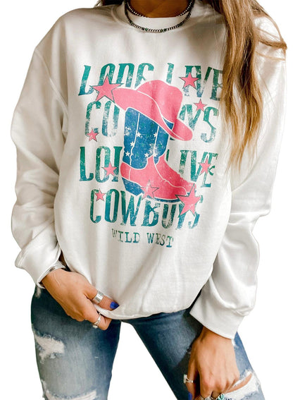 LONG LIVE COWBOY WILD WEST Graphic Sweatshirt - L & M Kee, LLC