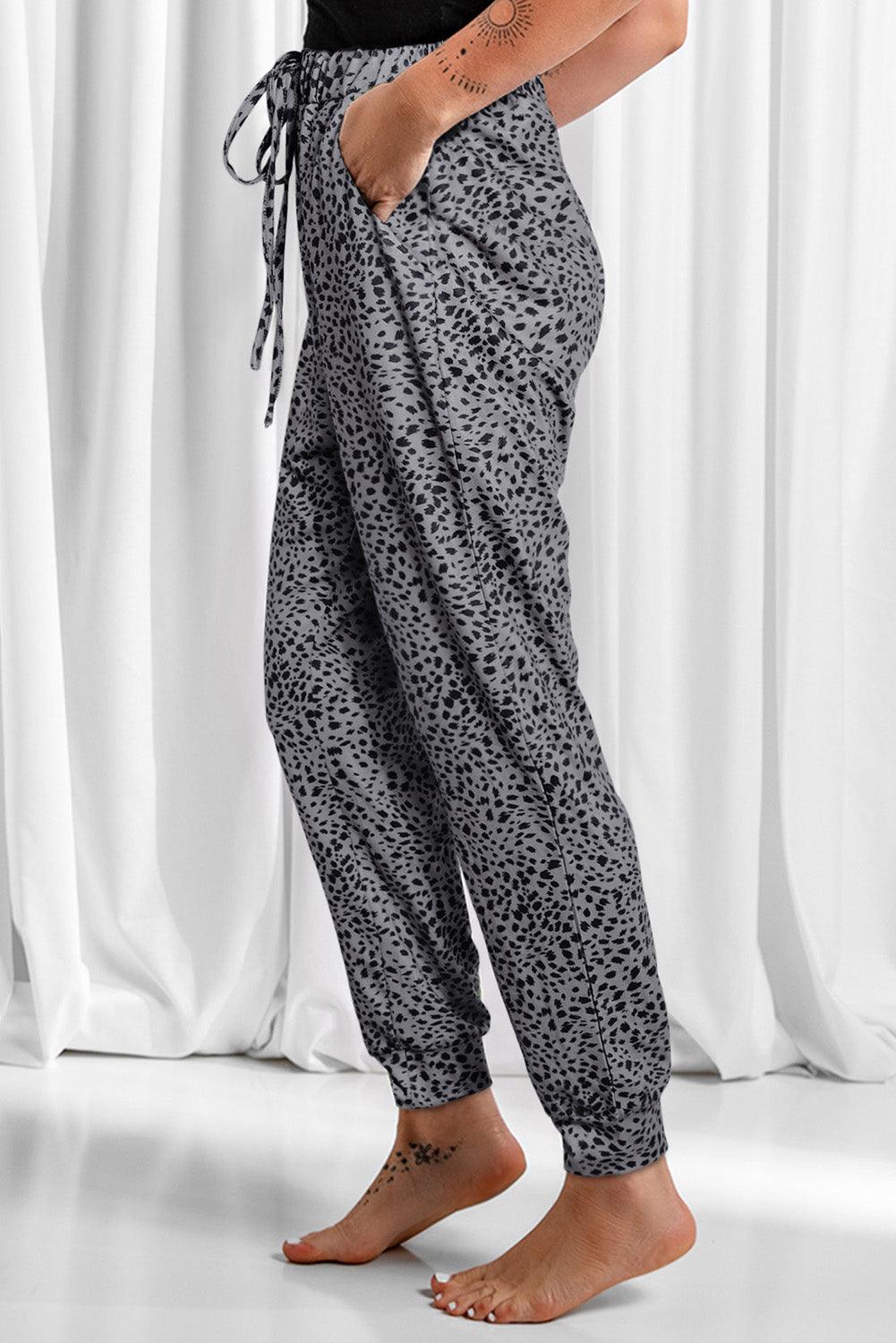 Animal Spots Drawstring Lounge Jogger Pants - L & M Kee, LLC