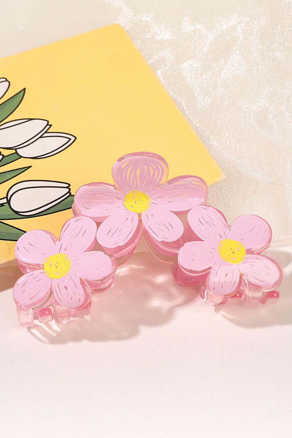 Pink Sweet Flower Claw Hairpin - L & M Kee, LLC