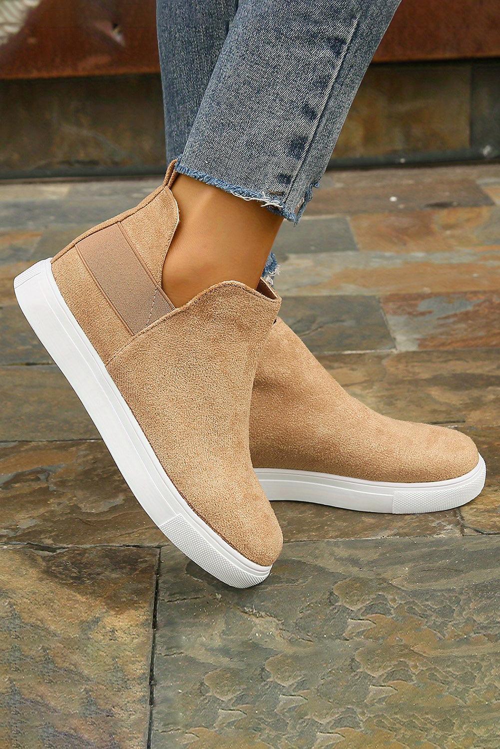 Camel High Top Slip-on Casual Sneakers - L & M Kee, LLC