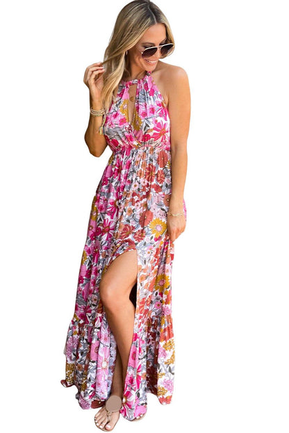 Ruffled Tank Floral Dress - L & M Kee, LLC