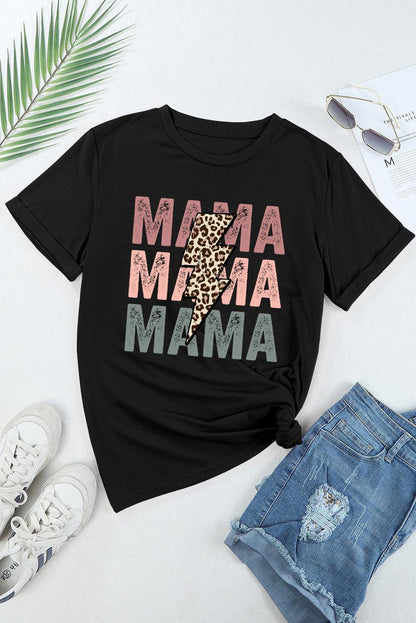 Black MAMA Bolt Graphic Tee - L & M Kee, LLC