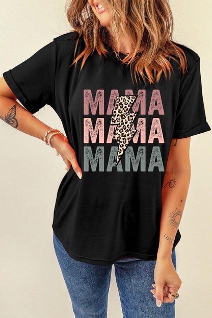 Black MAMA Bolt Graphic Tee - L & M Kee, LLC