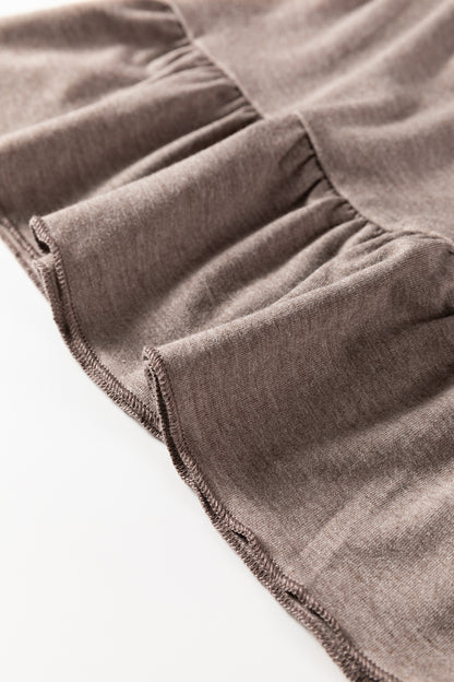 Jungle Green Ruffled Wide Leg Pull On High Waist Pants with Pockets