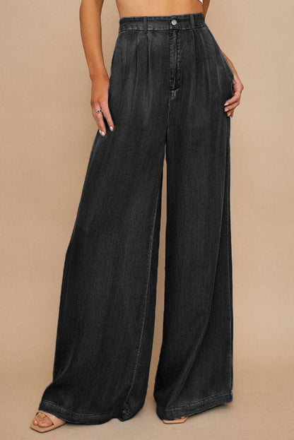 Tencel Wide Leg Soft Denim Pants - L & M Kee, LLC