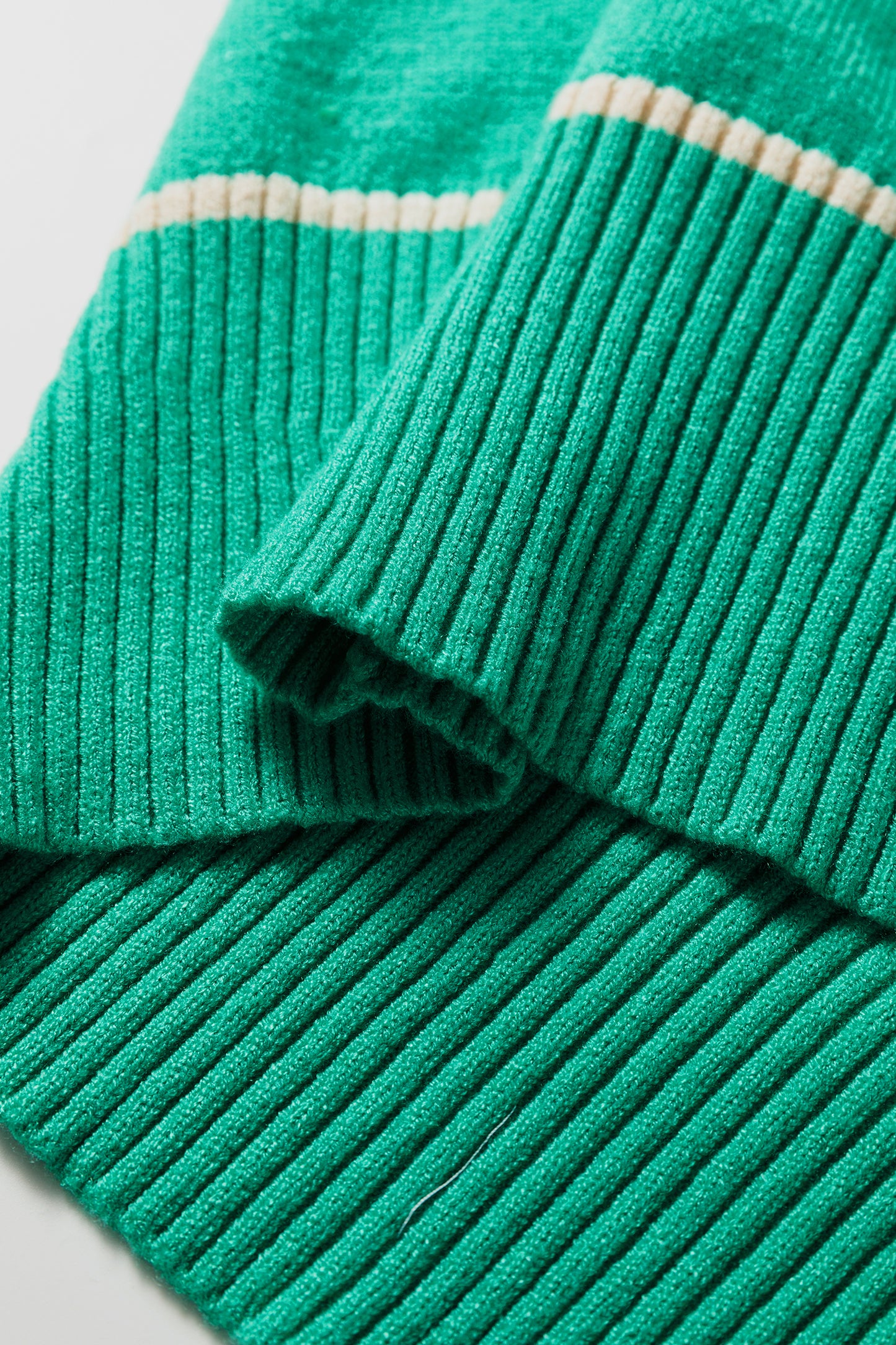 Sea Green Contrast Detail Drop Shoulder Baggy Sweater