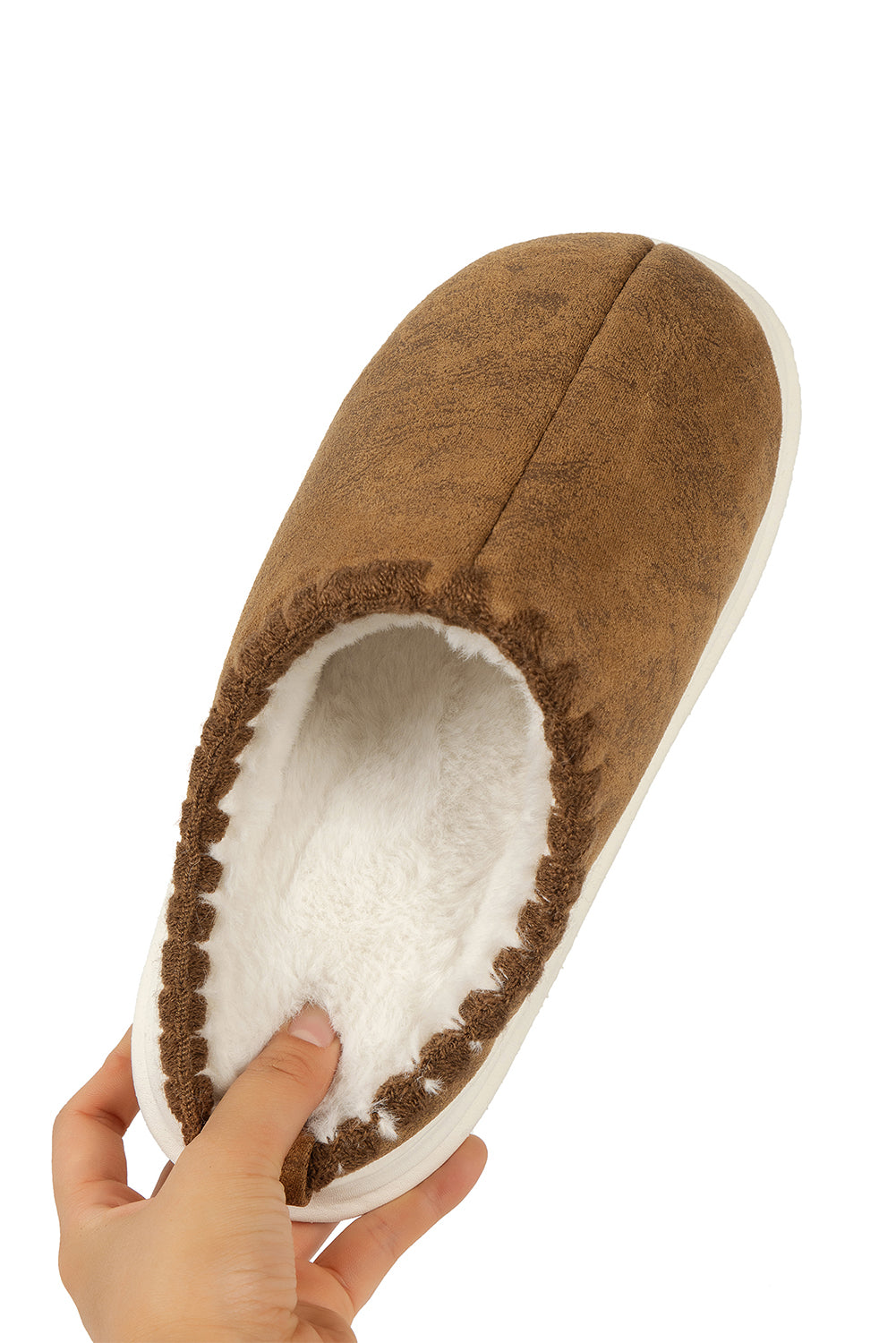 Chestnut Thick Sole Plush Lined Home Slippers